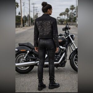 Anthropologie NWT Understated Leather  True Love Studded Jacket Size XS.